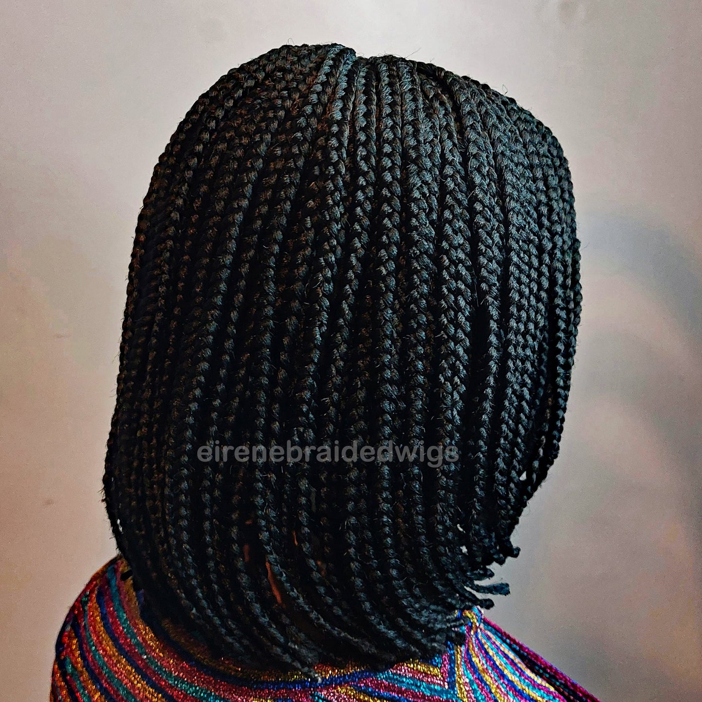 Braided Wigs for Black Women Bob Braided Wig – Short Cornrow Wig with curved Parting – product image 4