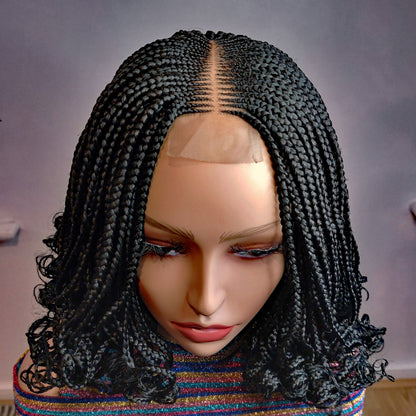 Braided Wigs for Black Women Braided Wig – Short Bob Lace Closure – Spanish Curls – product image 4