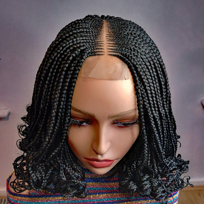 Black curly Braided Wig