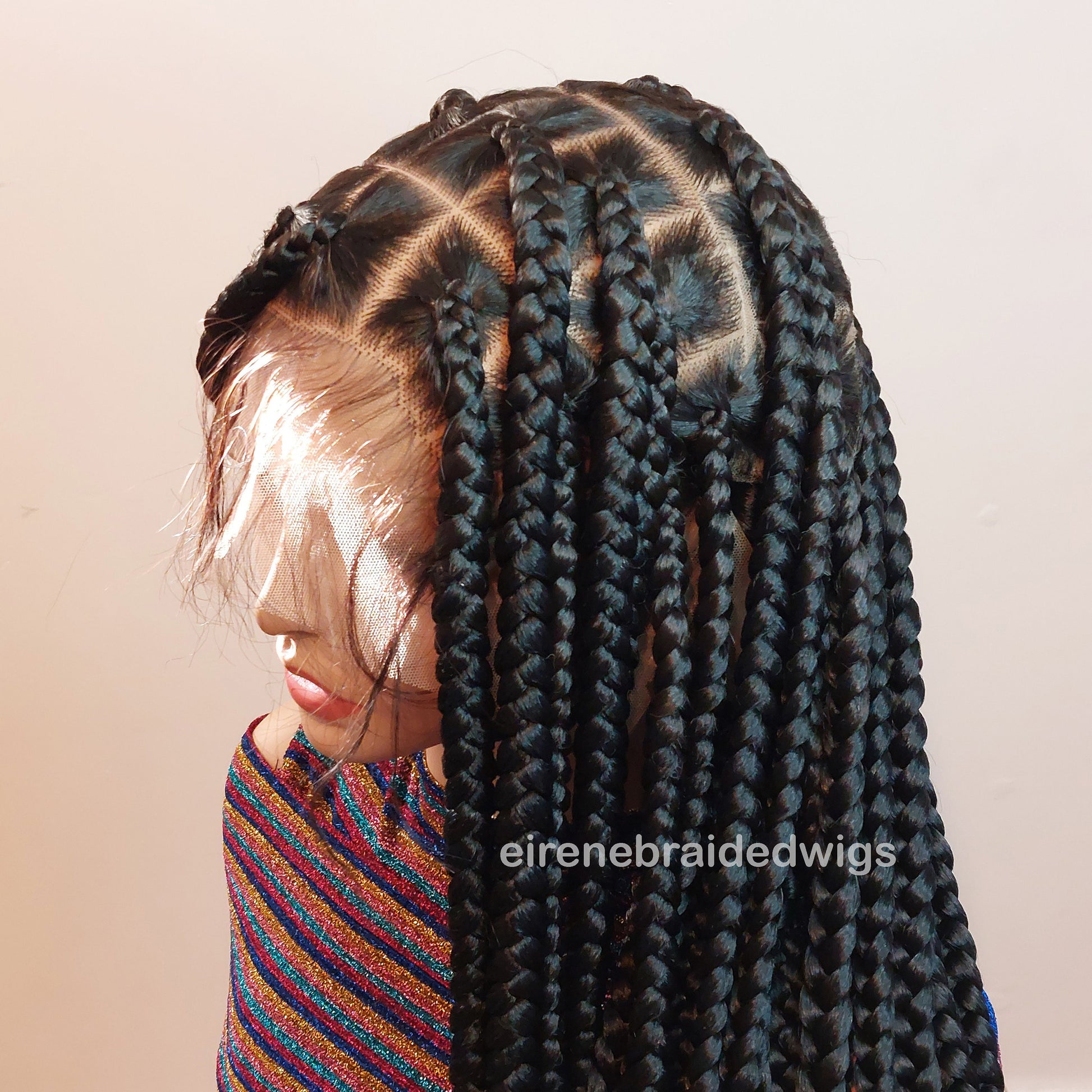 Braided Wigs for Black Women 30in Chunky Knotless Box Braided Wig – Full Lace – Baby Hair – product image 3