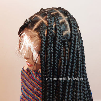 Braided Wigs for Black Women 30in Chunky Knotless Box Braided Wig – Full Lace – Baby Hair – product image 3