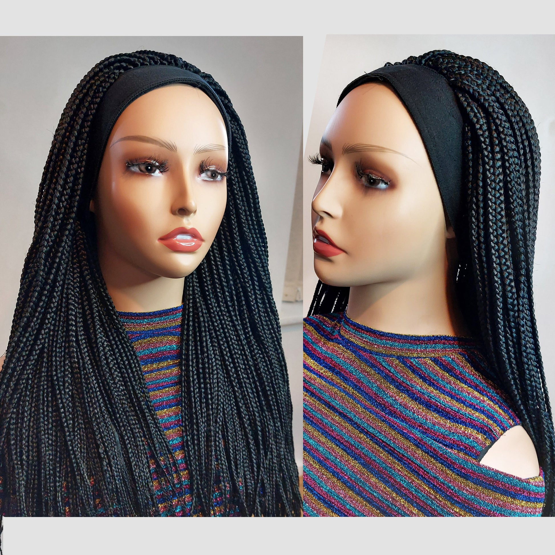 Braided Wigs for Black Women Braided Headband Wig – Changeable Hairband – Glueless Natural Hair – product image 7