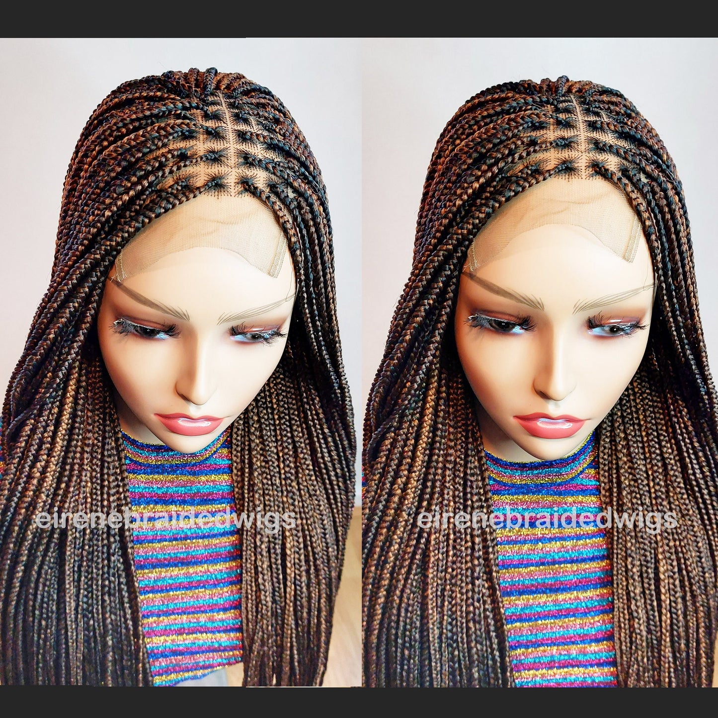 Braided Wigs for Black Women Knotless Box Braid Wig – Full Lace Frontal – Glueless – Handmade – product image 1