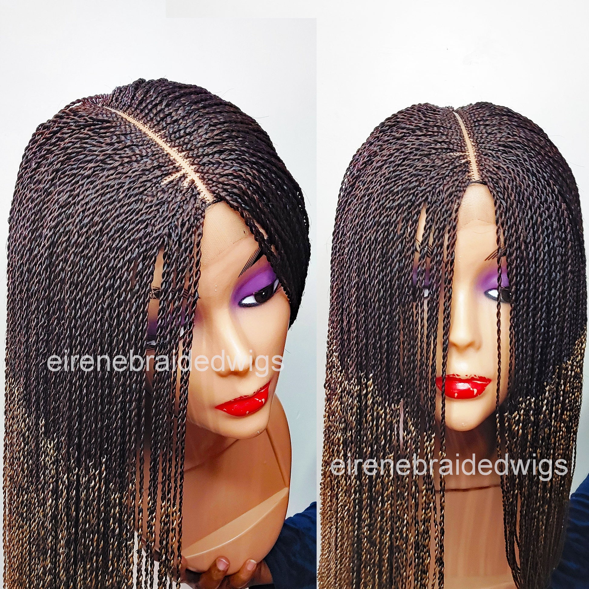Braided Wigs for Black Women Senegalese Micro Twist Braided Wig – Short Feather Bob – Lace Closure – product image 3