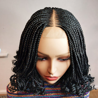 Braided Wigs for Black Women Braided Bob Wig – Black Spanish Curls – Lace Closure – product image 7