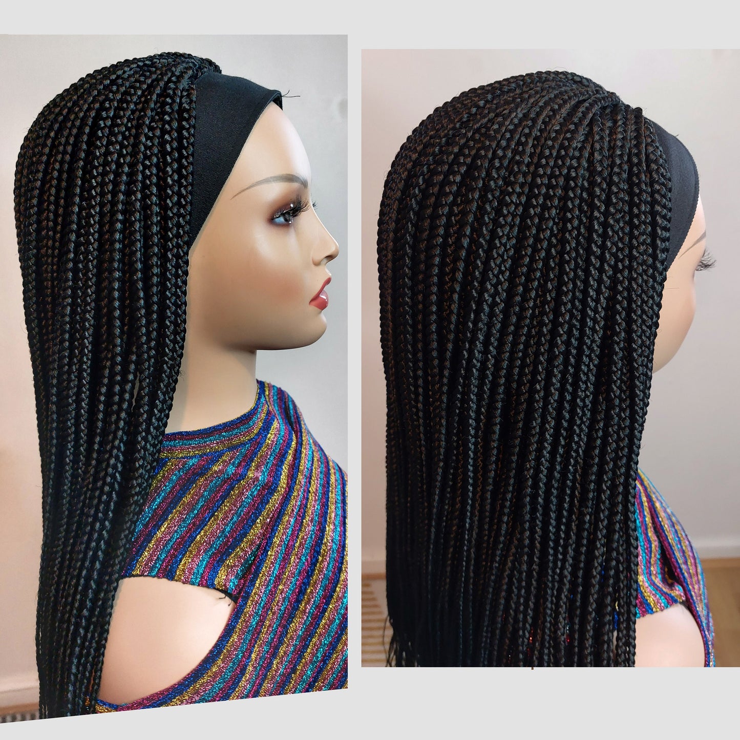 Braided Wigs for Black Women Braided Headband Wig – Changeable Hairband – Glueless Natural Hair – product image 6
