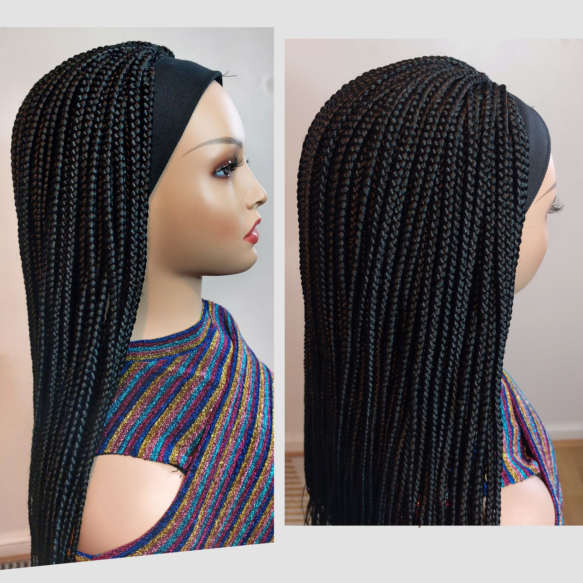 Braided Wigs for Black Women Braided Headband Wig – Changeable Hairband – Glueless Natural Hair – product image 6