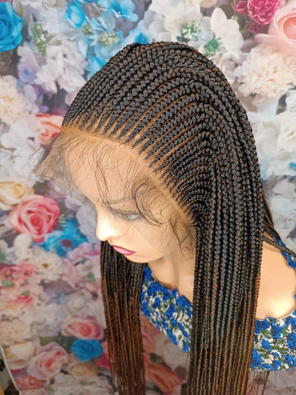 Braided Wigs for Black Women Fulani Braided Wig – Ghana Weave Tribal Box Braids – Lace Frontal – product image 6