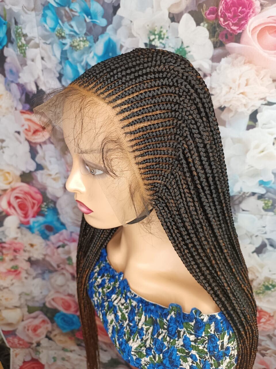 Braided Wigs for Black Women Fulani Braided Wig – Ghana Weave Tribal Box Braids – Lace Frontal – product image 5