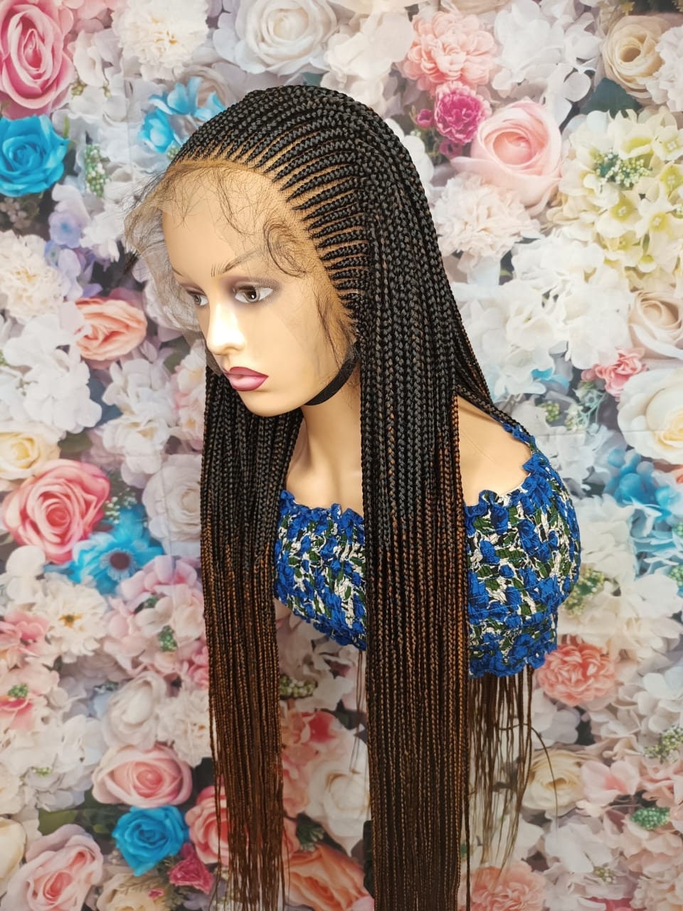 Braided Wigs for Black Women Fulani Braided Wig – Ghana Weave Tribal Box Braids – Lace Frontal – product image 4