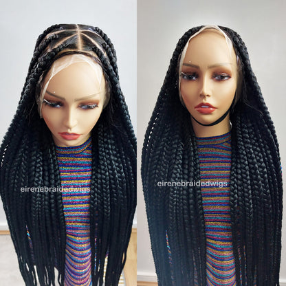 Braided Wigs for Black Women Knotless Big Box Braids Wig – Lace Frontal – Afro – Long – Glueless – product image 9