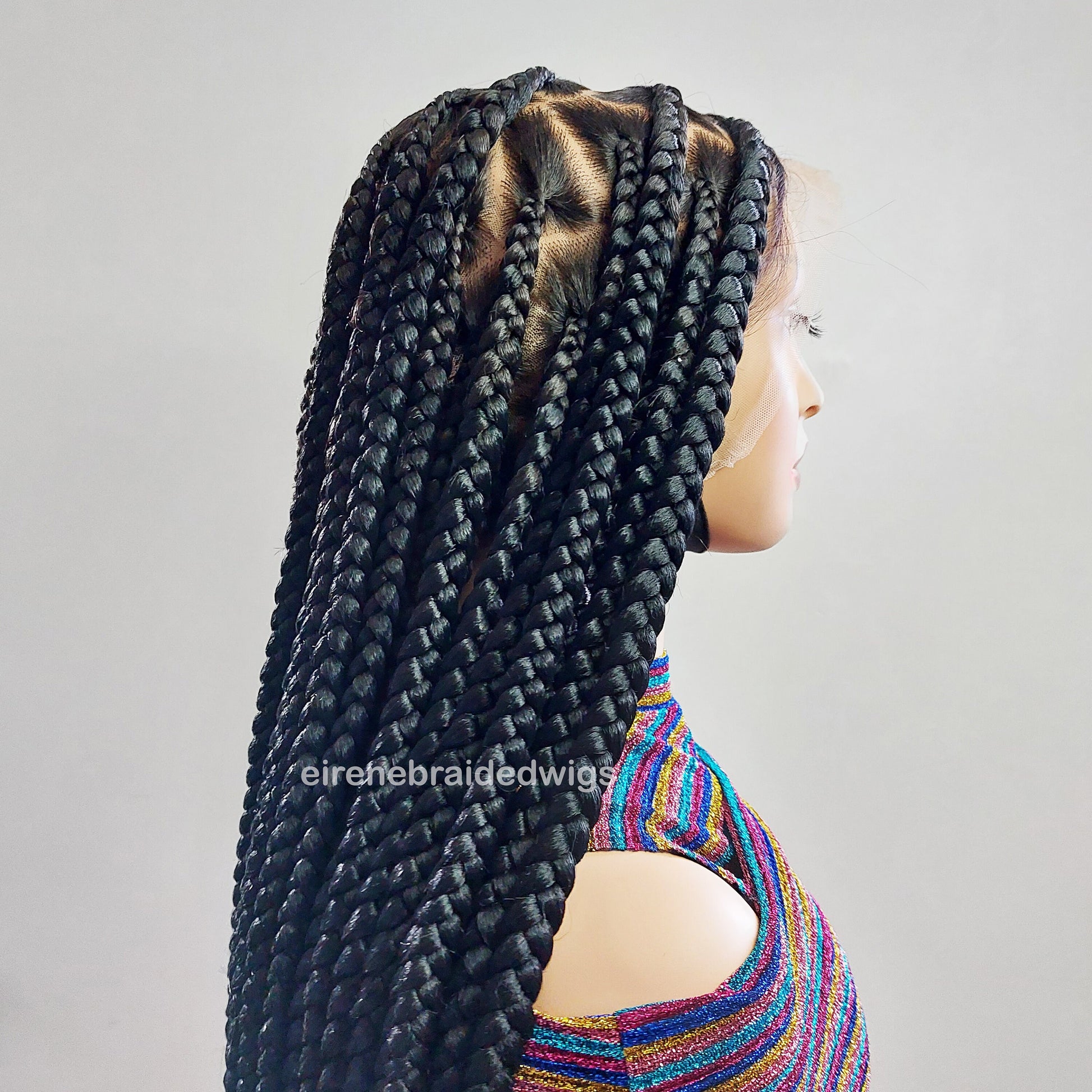 Braided Wigs for Black Women Knotless Big Box Braids Wig – Lace Frontal – Afro – Long – Glueless – product image 5