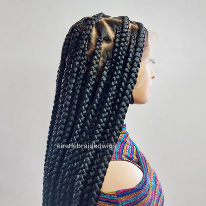 Braided Wigs for Black Women Knotless Big Box Braids Wig – Lace Frontal – Afro – Long – Glueless – product image 5