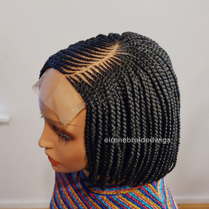 Braided Wigs for Black Women Bob Braided Wig – Short Cornrow Synthetic Hair – Lace Front – product image 6
