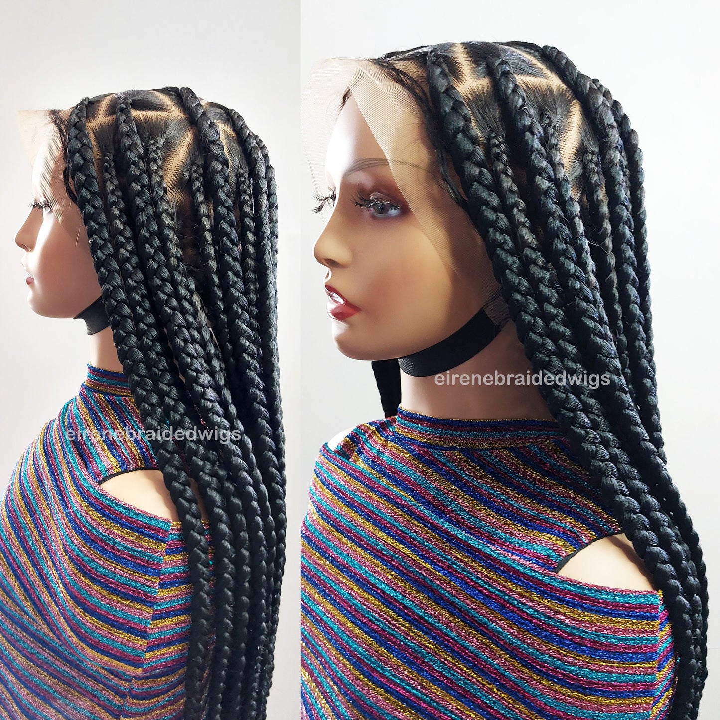 Braided Wigs for Black Women Knotless Big Box Braids Wig – Lace Frontal – Afro – Long – Glueless – product image 6