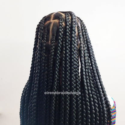 Braided Wigs for Black Women Knotless Big Box Braids Wig – Lace Frontal – Afro – Long – Glueless – product image 8