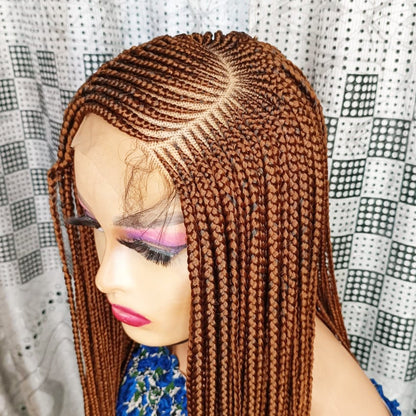 Fulani conrow c-cut Braided Wig For Black Women