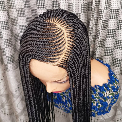Braided Wigs for Black Women Fulani Braided Wig – Ghana Weave Box Braids – Lace Frontal – product image 6