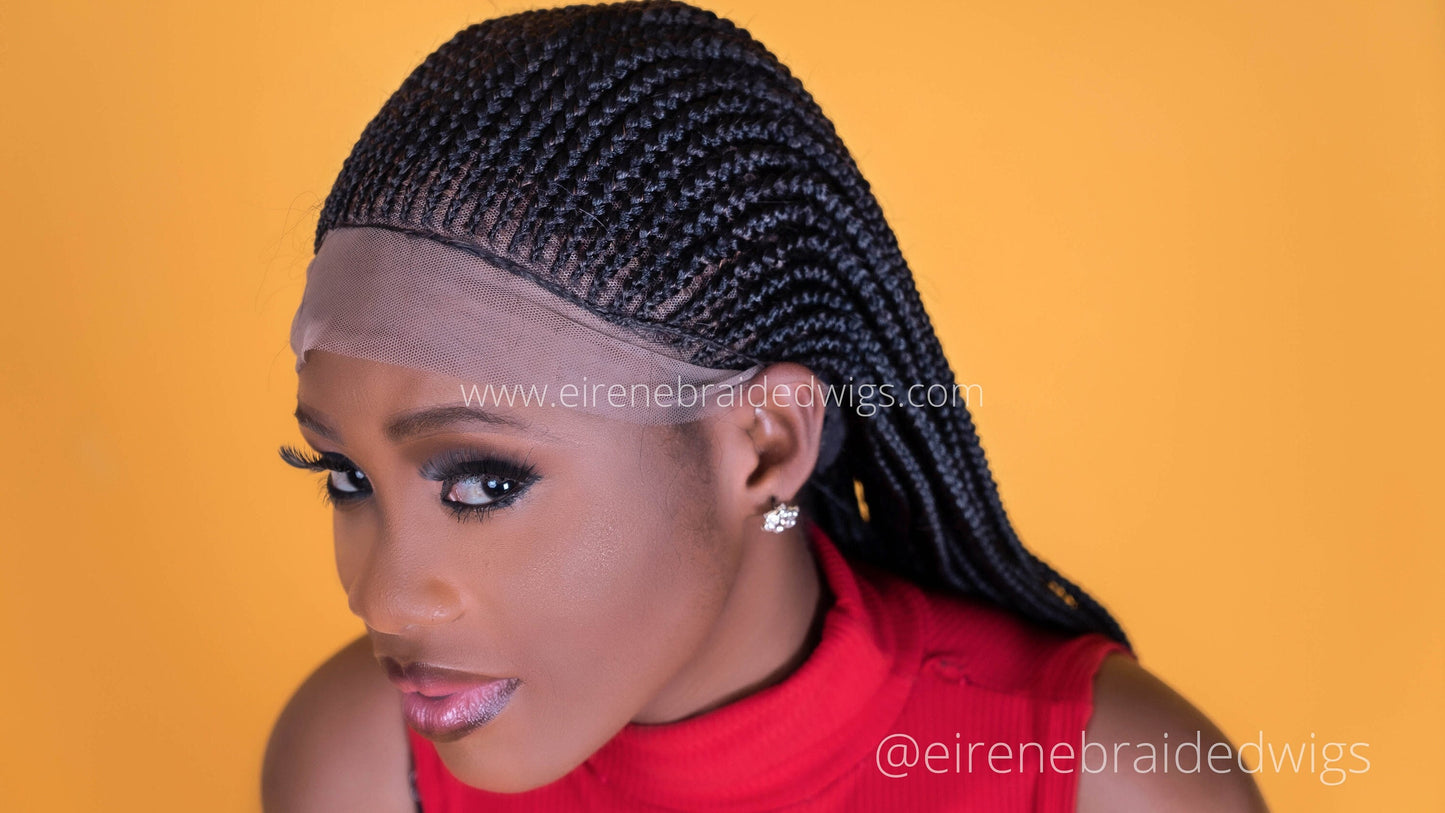 Braided Wigs for Black Women Fulani Braided Wig – Ghana Weave Tribal Box Braids – Lace Frontal – product image 4