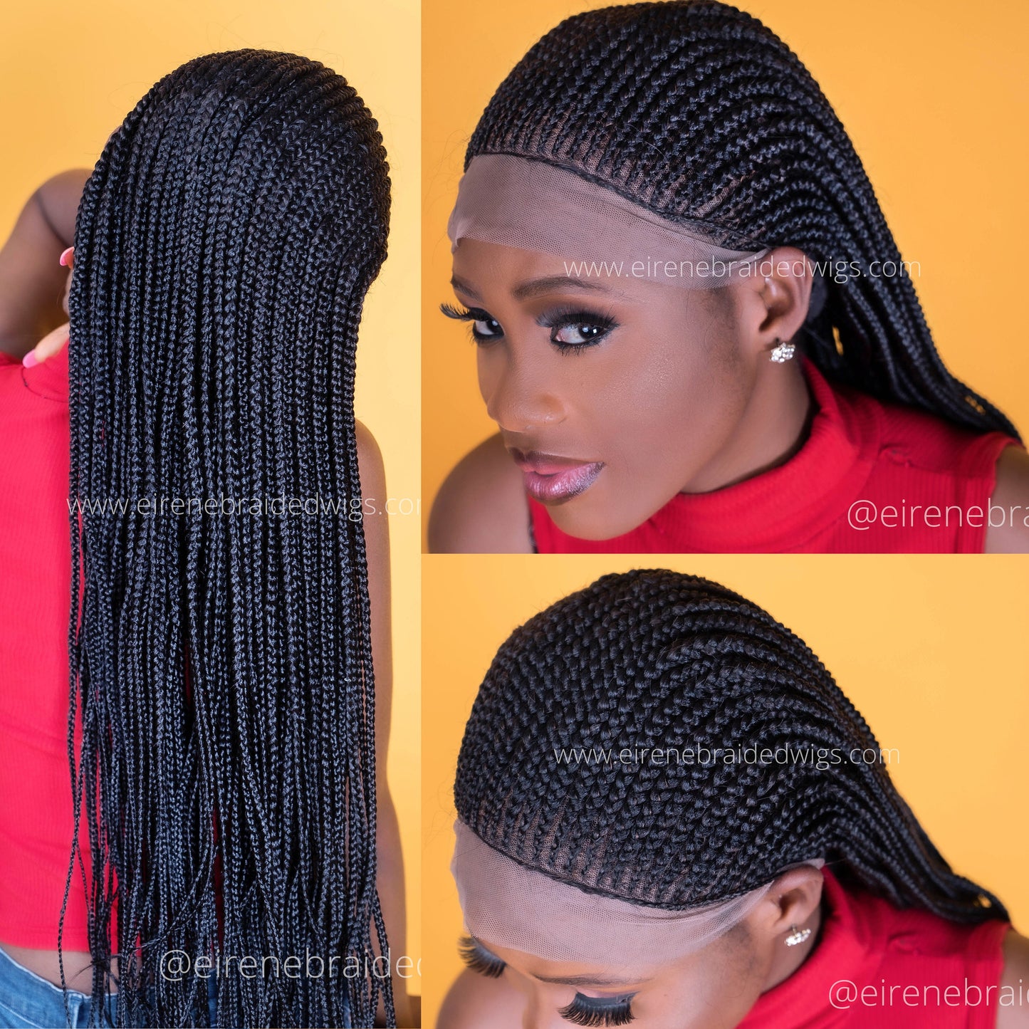 Braided Wigs for Black Women Fulani Braided Wig – Ghana Weave Tribal Box Braids – Lace Frontal – product image 3