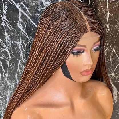 Lace Frontal Loose Braids Cornrow Braided Wig for Black Women – Ghana Weave Box Braids Wig – product image 7