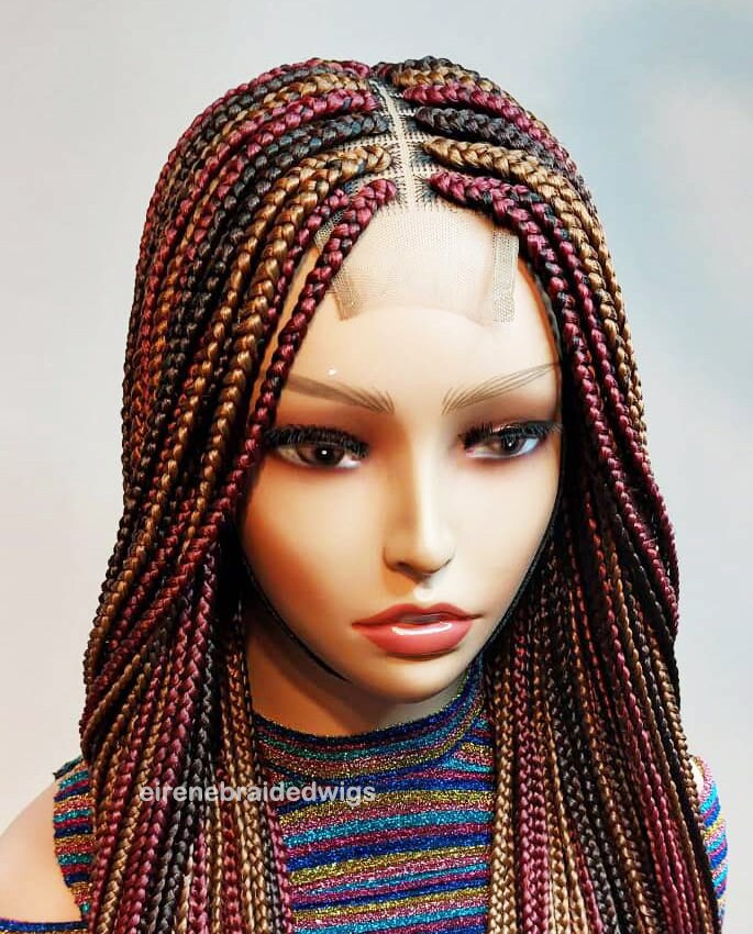 Braided Wigs for Black Women Long Box Braids Wig – 4-Color Lace Closure – Knotless Braids – product image 6