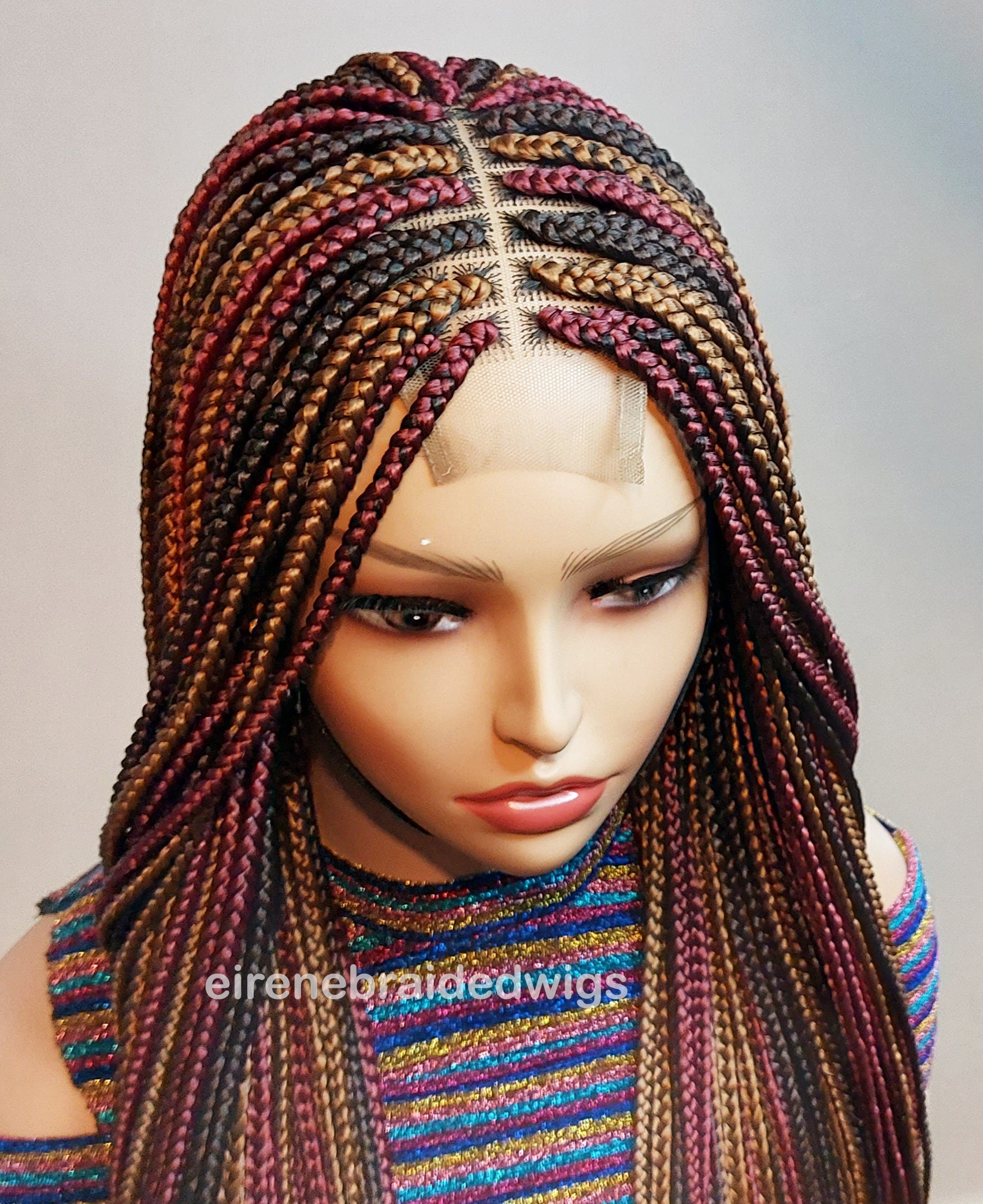 Braided Wigs for Black Women Long Box Braids Wig – 4-Color Lace Closure – Knotless Braids – product image 8
