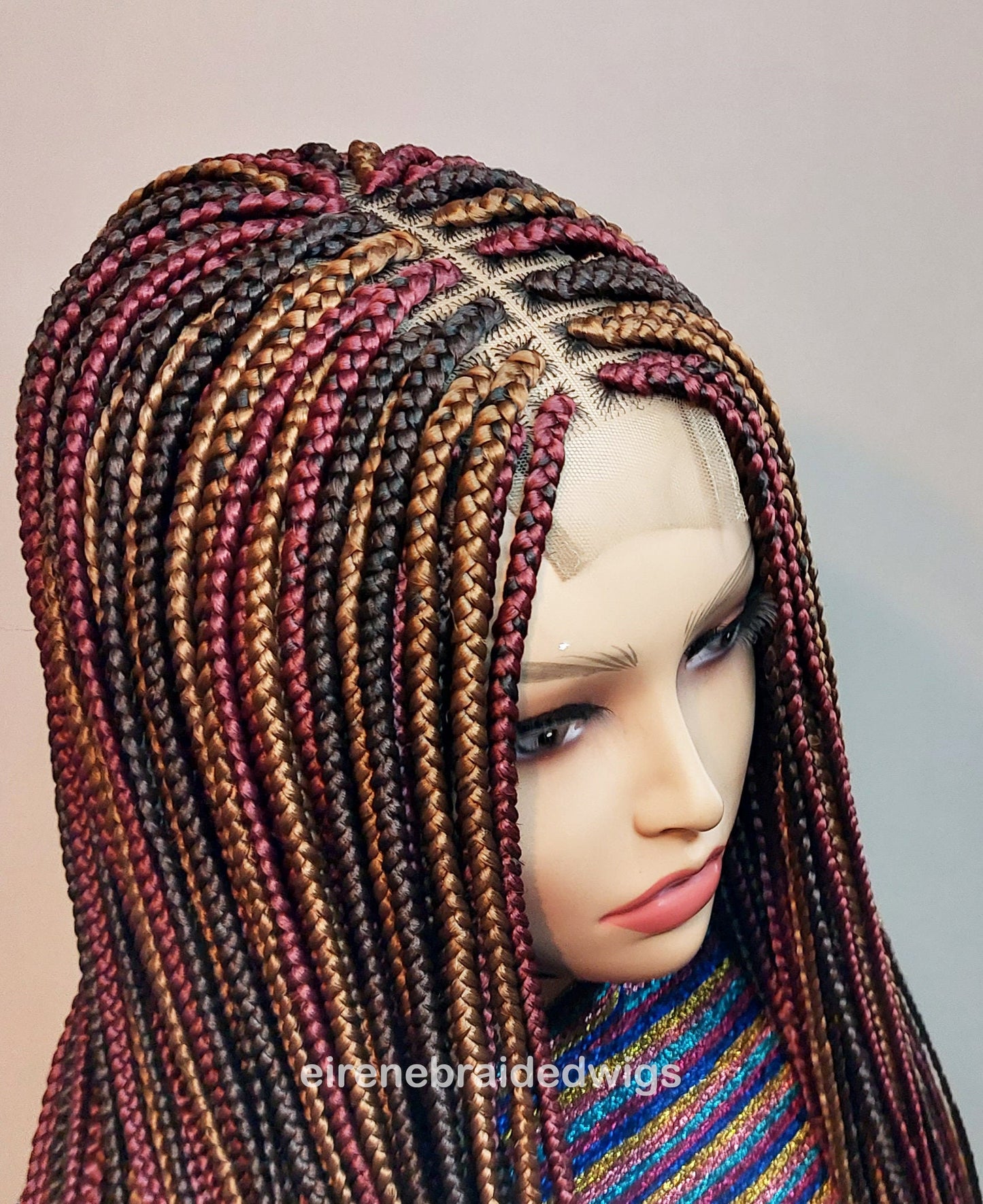 Braided Wigs for Black Women Long Box Braids Wig – 4-Color Lace Closure – Knotless Braids – product image 5