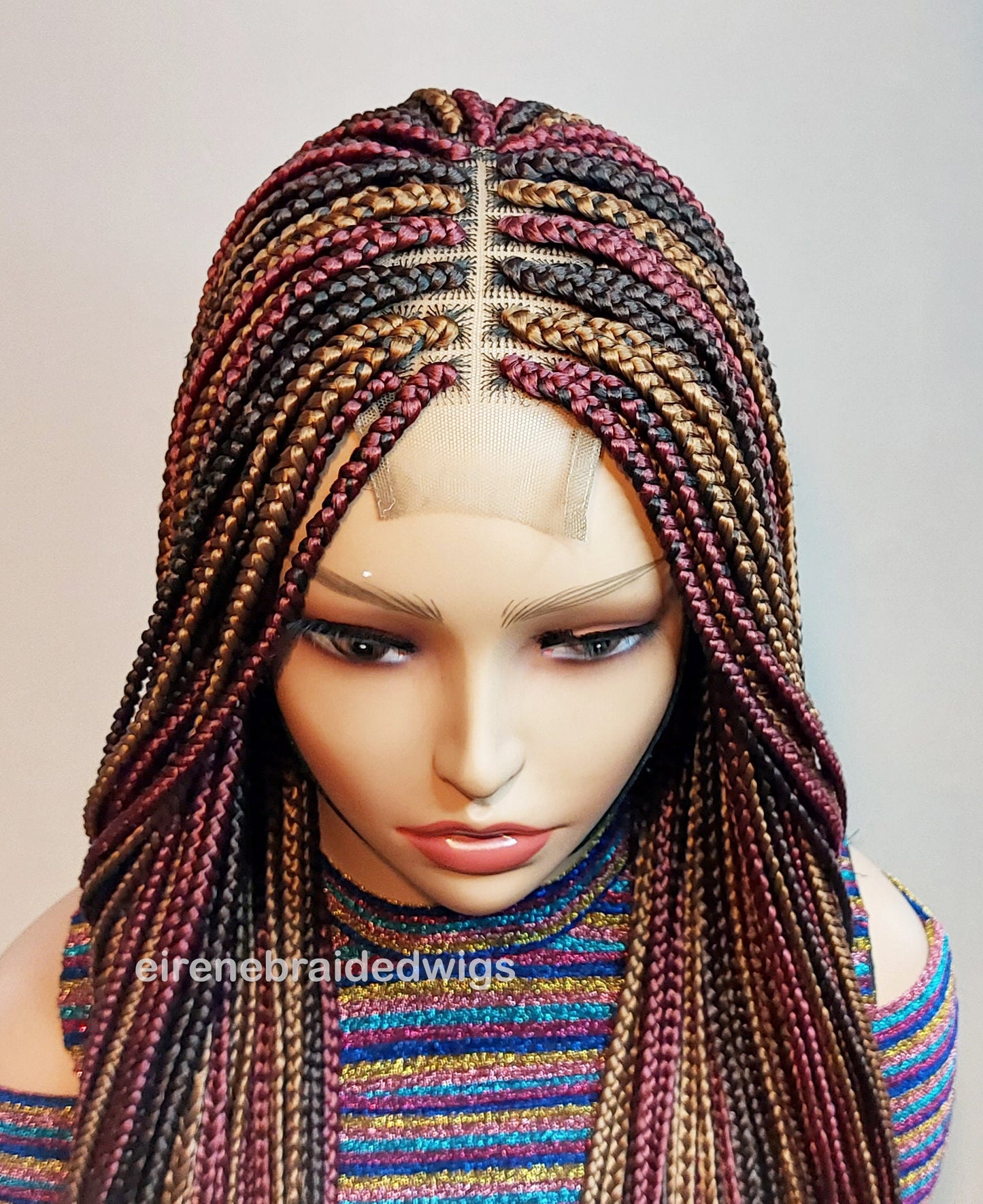 Braided Wigs for Black Women Long Box Braids Wig – 4-Color Lace Closure – Knotless Braids – product image 4