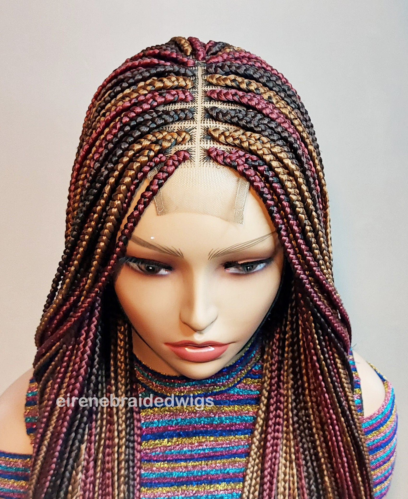 Braided Wigs for Black Women Long Box Braids Wig – 4-Color Lace Closure – Knotless Braids – product image 4