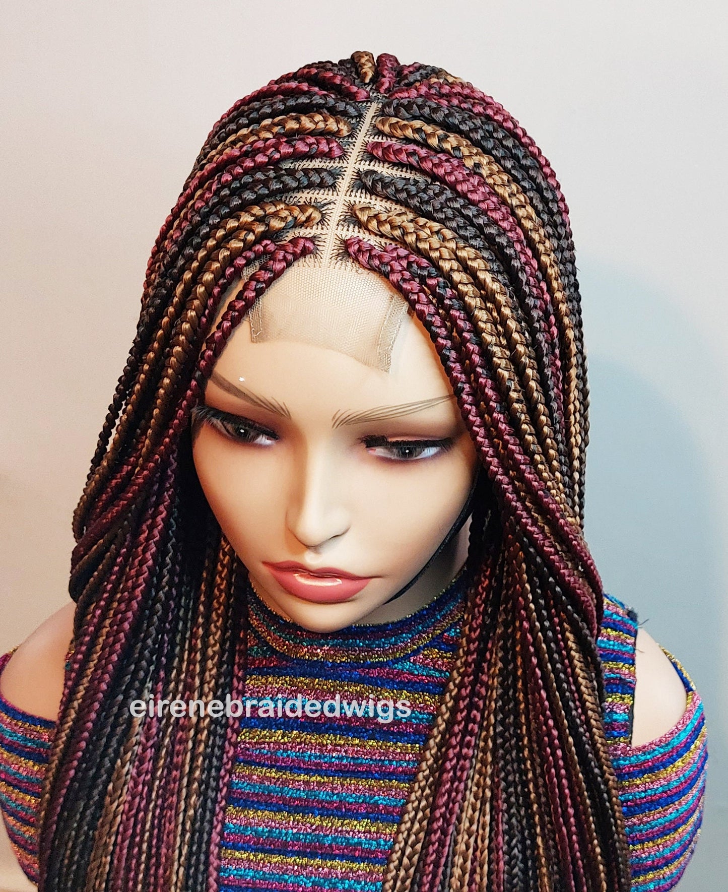 Braided Wigs for Black Women Long Box Braids Wig – 4-Color Lace Closure – Knotless Braids – product image 9