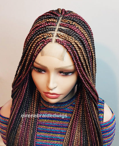Braided Wigs for Black Women Long Box Braids Wig – 4-Color Lace Closure – Knotless Braids – product image 9