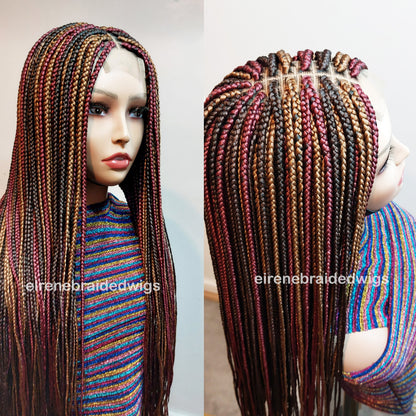 Braided Wigs for Black Women Long Box Braids Wig – 4-Color Lace Closure – Knotless Braids – product image 7