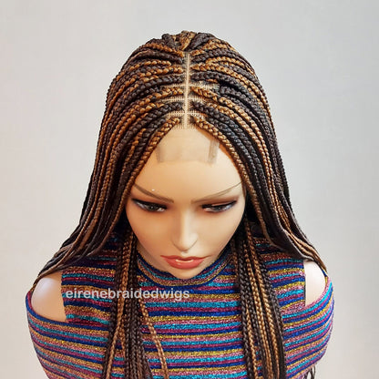 Braided Wigs for Black Women Long Two-Tone Box Braids Wig – Lace Closure – Knotless Braids – product image 4