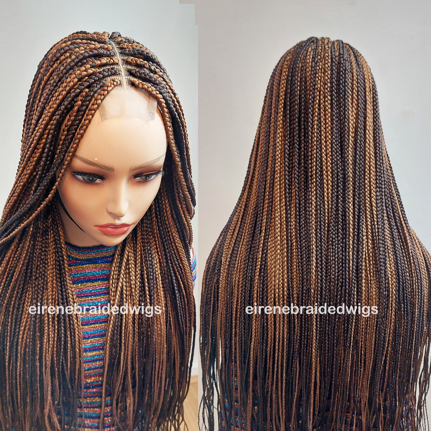 Braided Wigs for Black Women Long Two-Tone Box Braids Wig – Lace Closure – Knotless Braids – product image 6