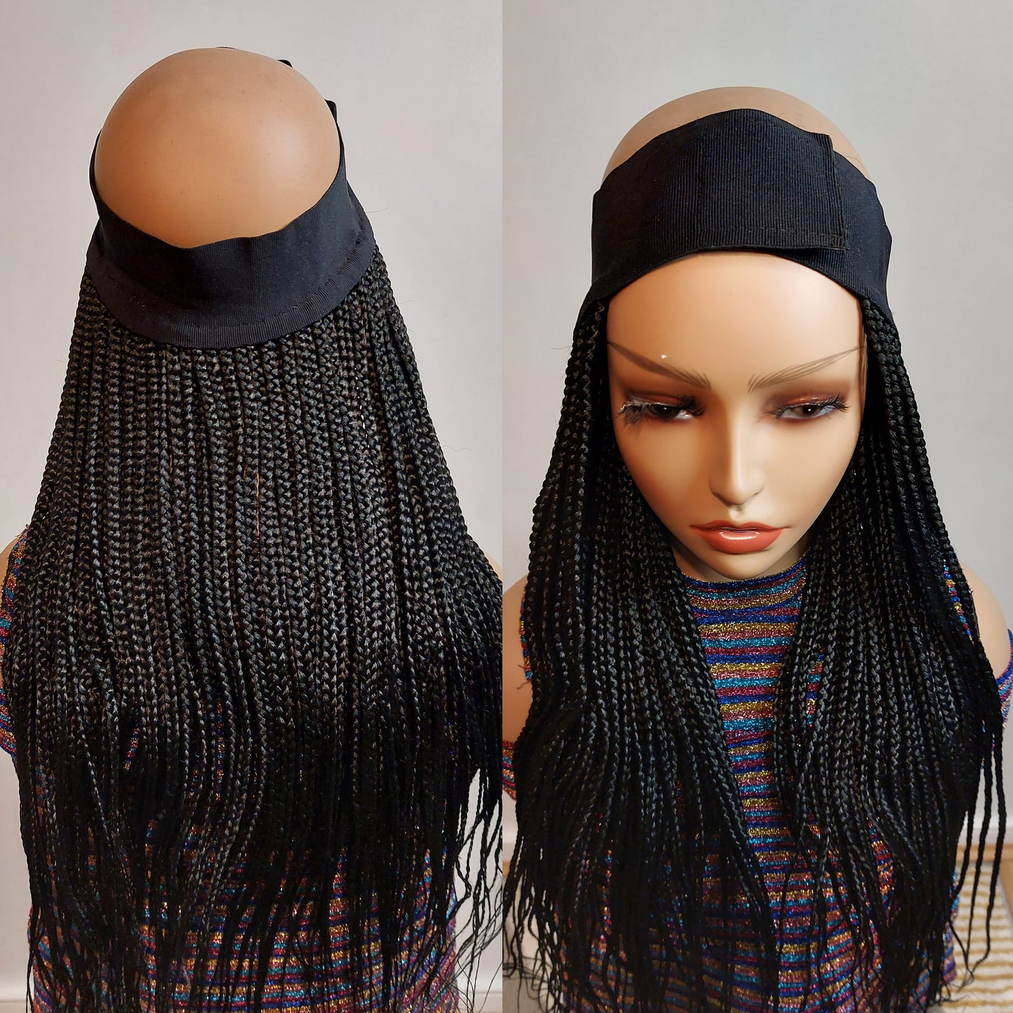 Braided Wigs for Black Women Braided Cap Wig – Handmade Updo Braid – Alopecia Friendly – product image 3