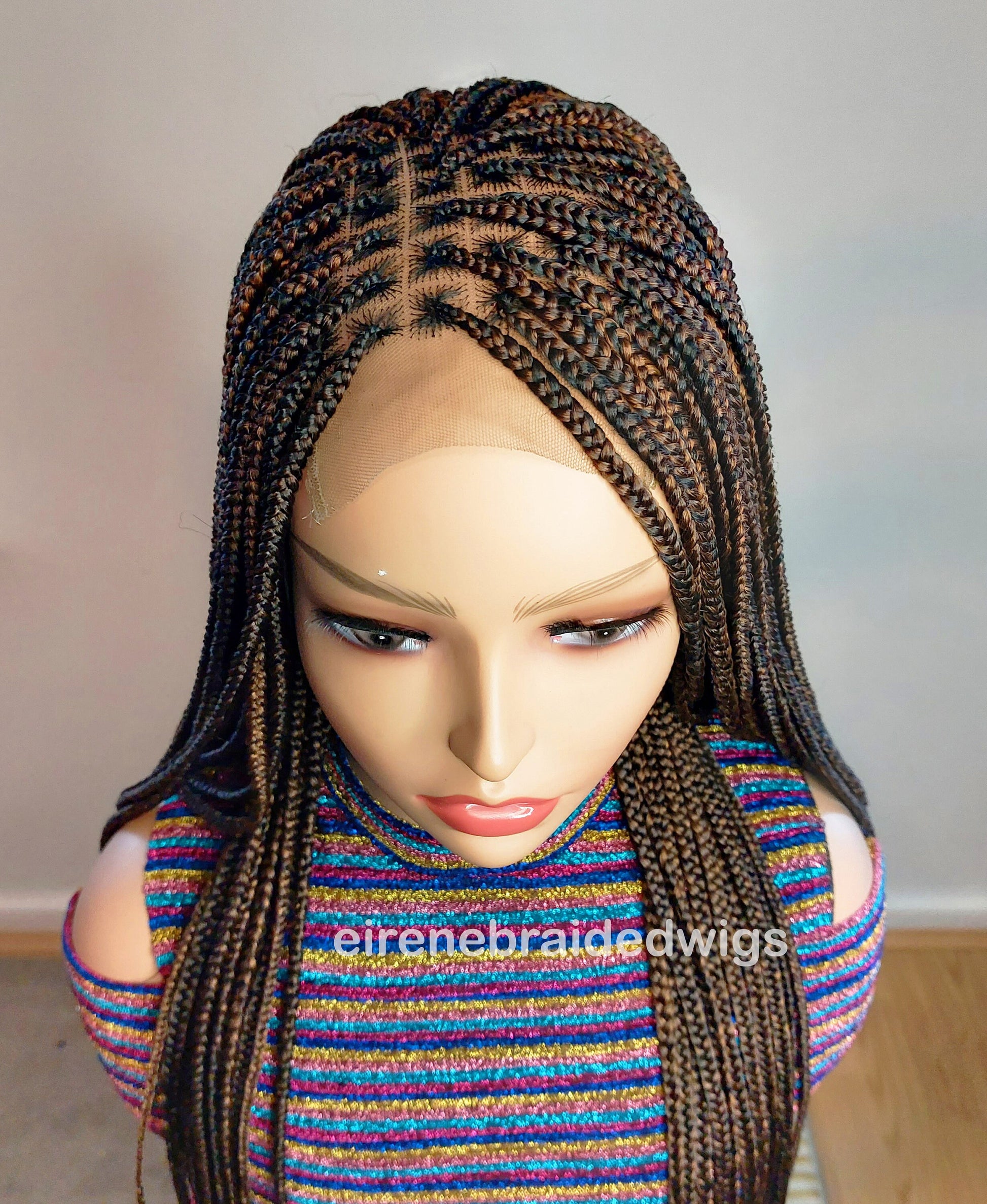 Braided Wigs for Black Women 30 inch Knotless Box Braid Wig – Full Lace Frontal – Glueless Afro Braid – product image 4