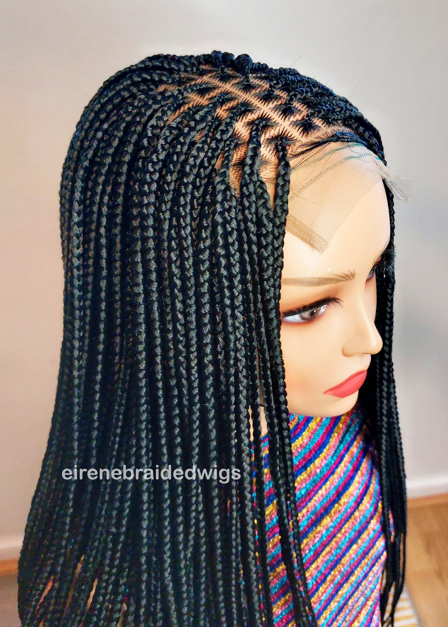 Braided Wigs for Black Women 30 inch Knotless Box Braid Wig – Full Lace Frontal – Glueless Afro Braid – product image 3