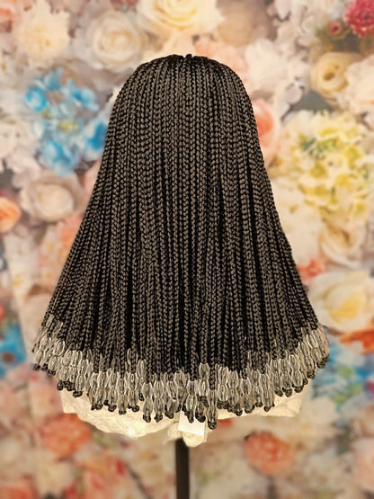 Braided Wigs for Black Women Braided Wig – Fulani Cornrow Braids with Beads – Lace Frontal Bob – product image 5