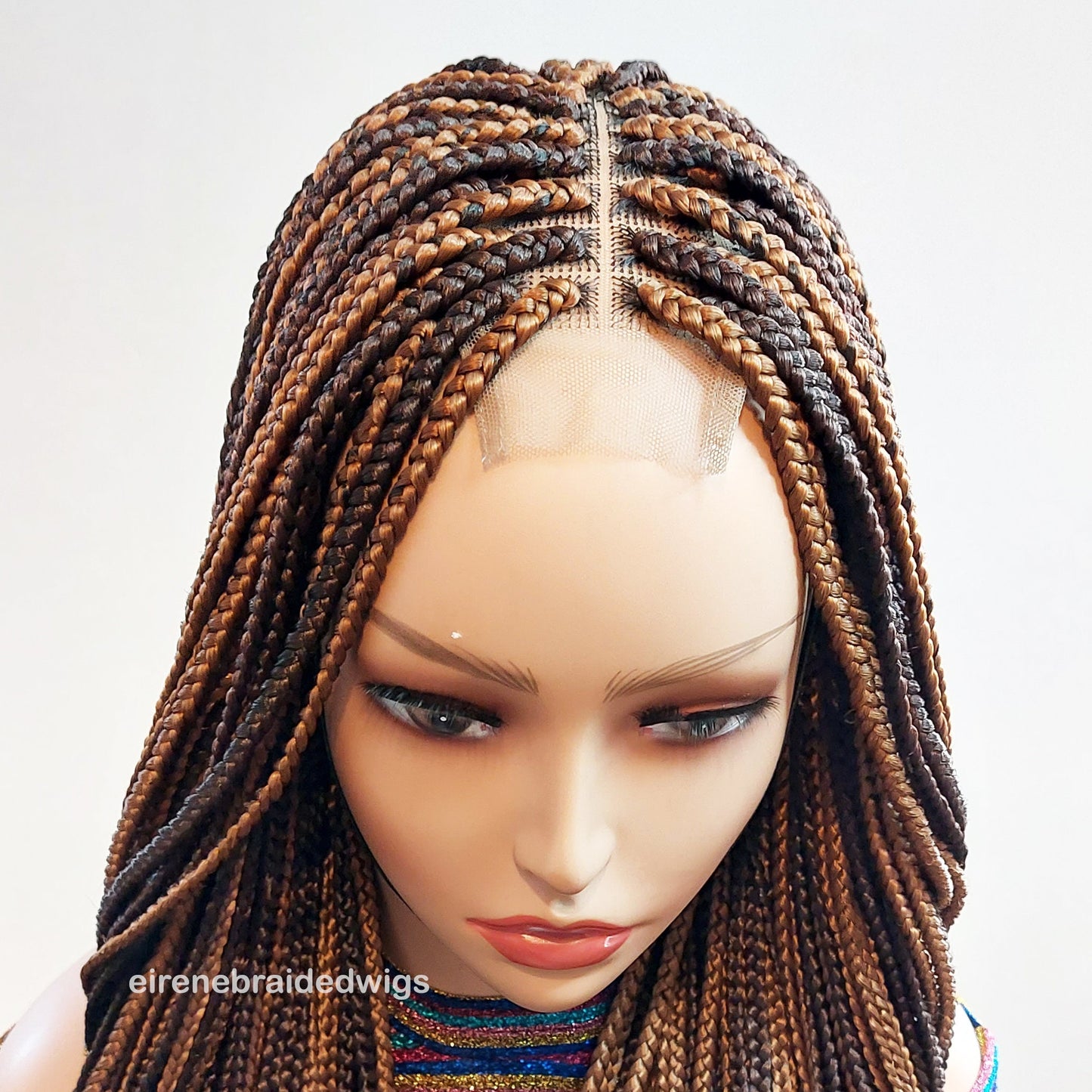 Braided Wigs for Black Women Long Two-Tone Box Braids Wig – Lace Closure – Knotless Braids – product image 7