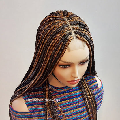 Braided Wigs for Black Women Long Two-Tone Box Braids Wig – Lace Closure – Knotless Braids – product image 5
