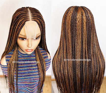 Braided Wigs for Black Women Long Two-Tone Box Braids Wig – Lace Closure – Knotless Braids – product image 9