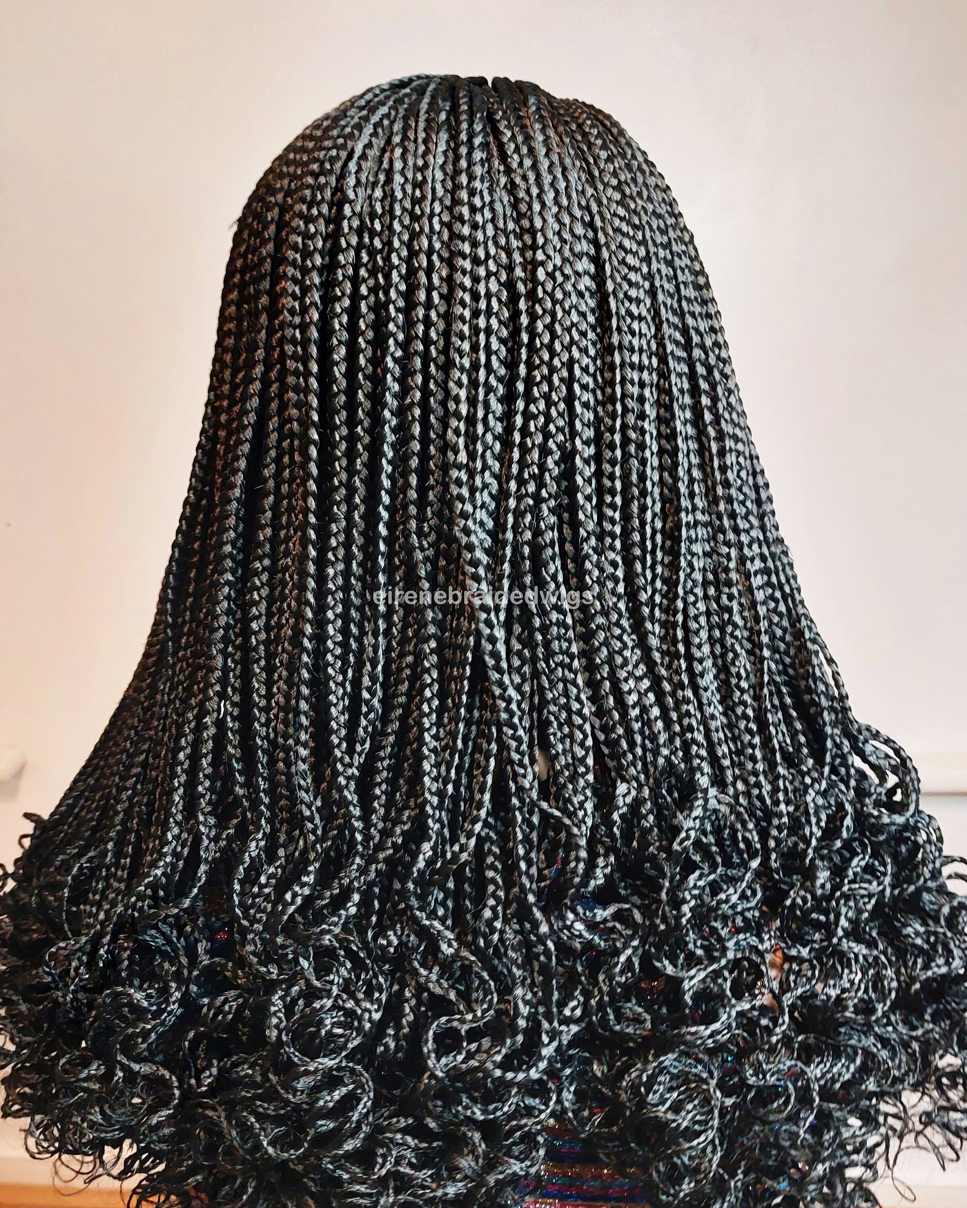Braided Wigs for Black Women Black Braided Headband Wig – Updo Boho Box Braid – product image 8