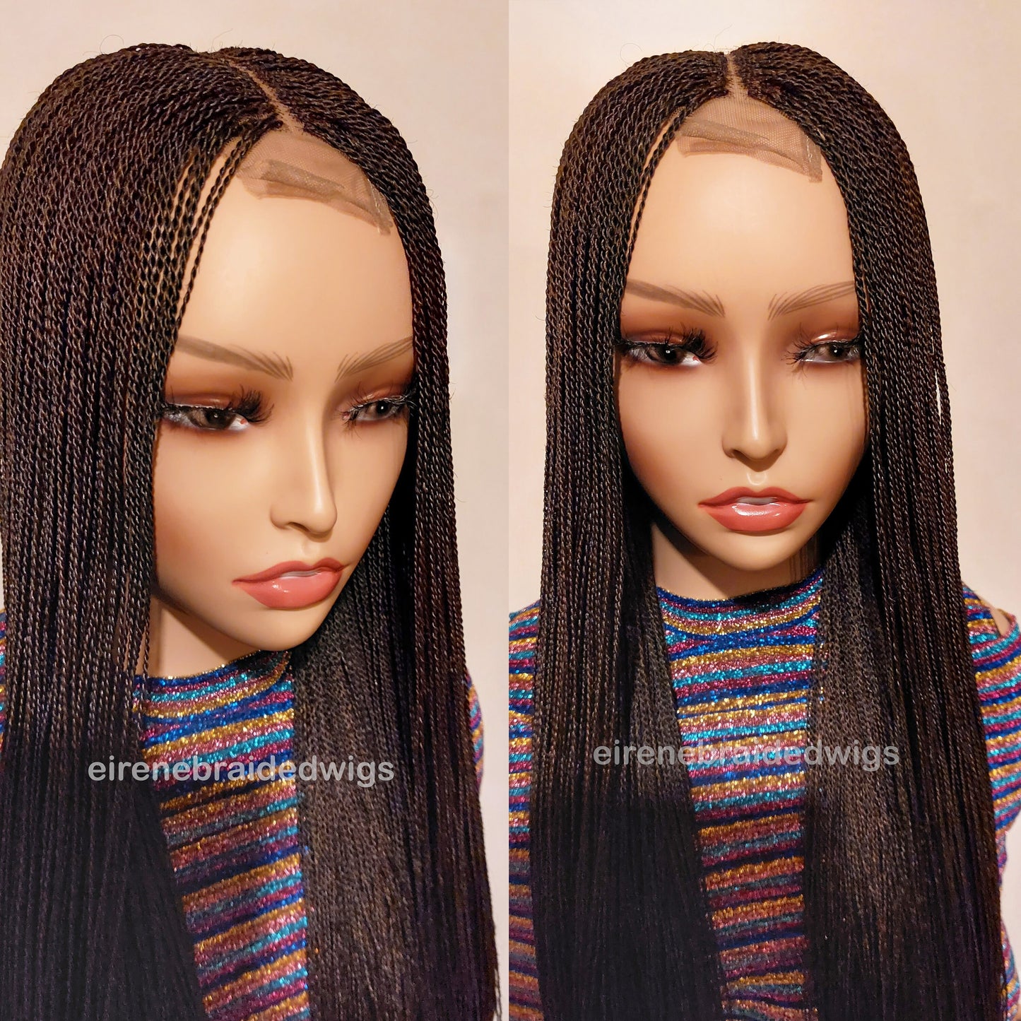 Braided Wigs for Black Women Micro Twist Braided Wig – 30 Inch Senegalese Million Braids – Lace Front Wig – product image 2