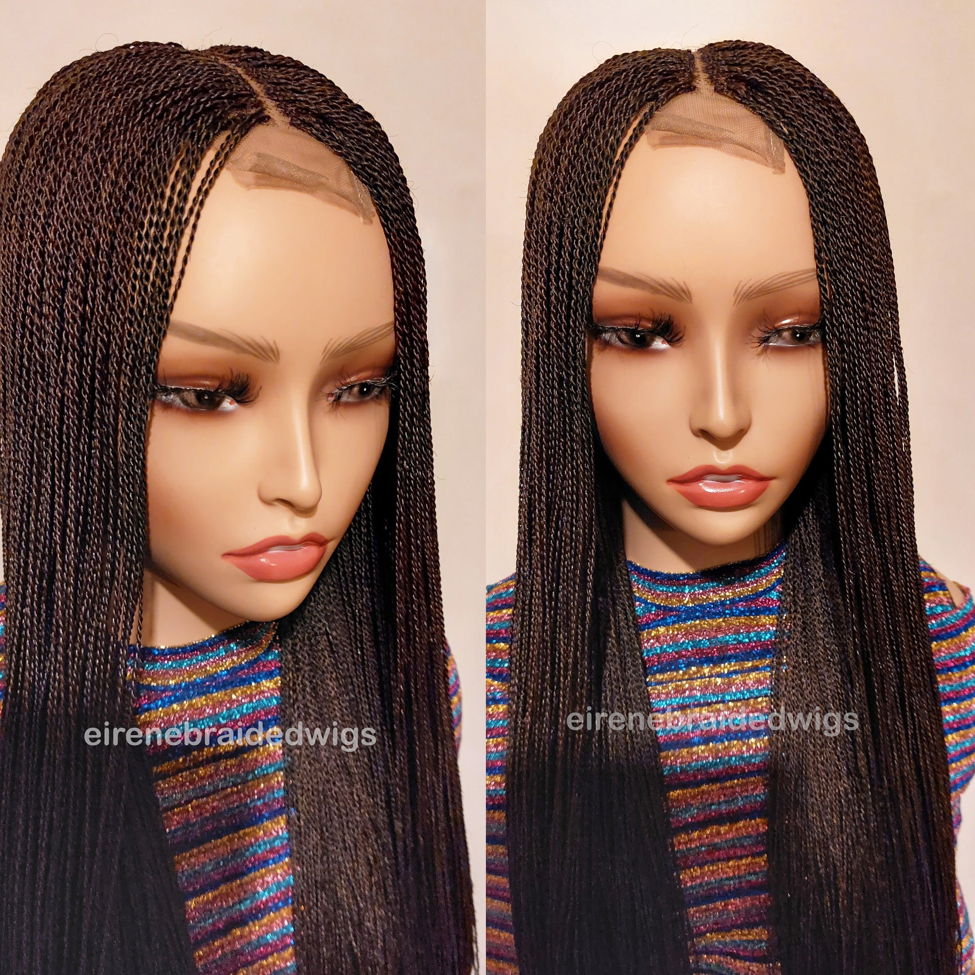 Braided Wigs for Black Women Micro Twist Braided Wig – 30 Inch Senegalese Million Braids – Lace Front Wig – product image 2