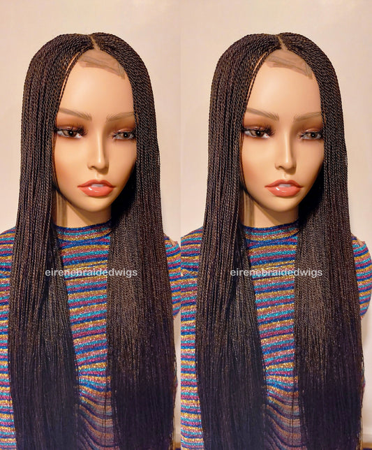 Braided Wigs for Black Women Micro Twist Braided Wig – 30 Inch Senegalese Million Braids – Lace Front Wig – product image 1