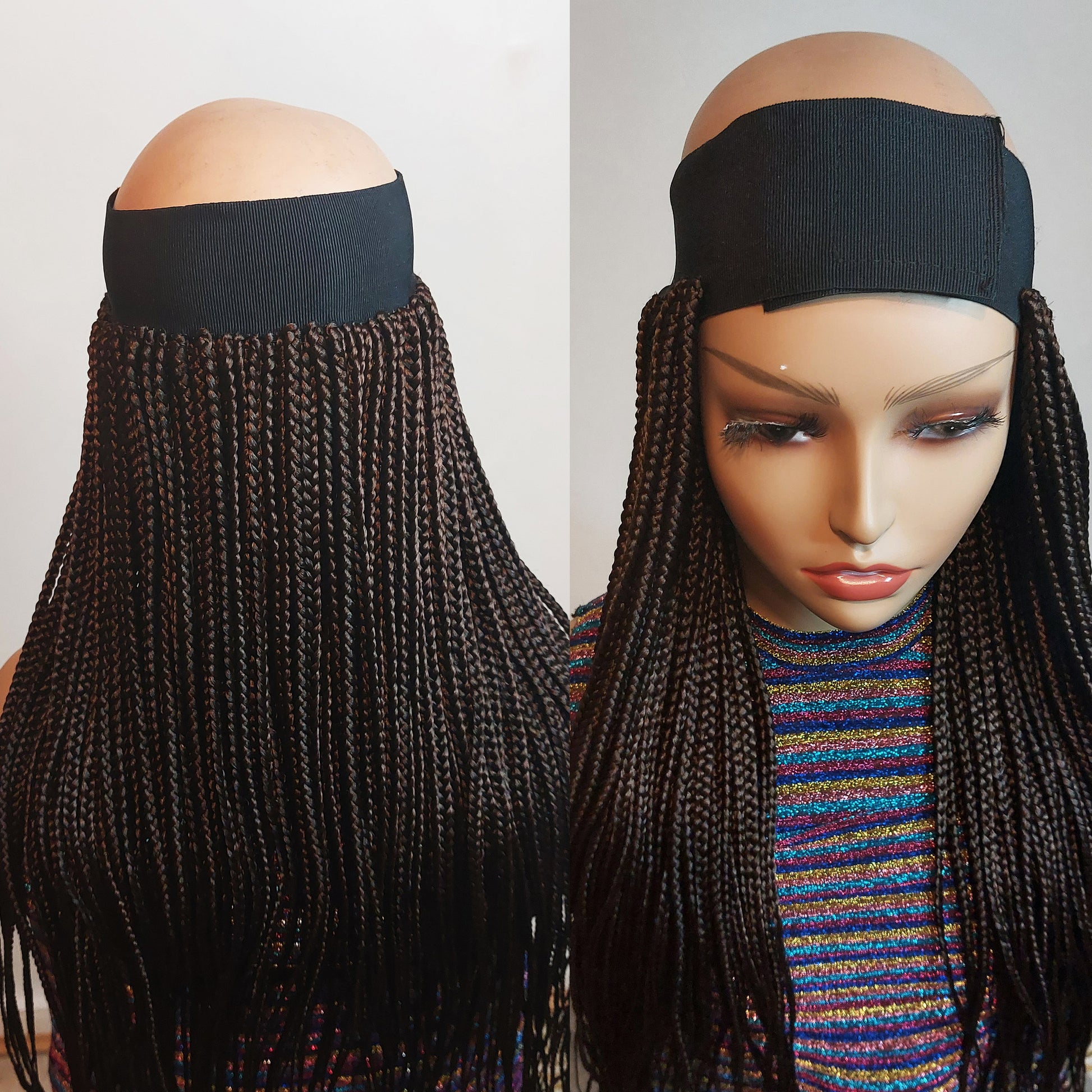 Braided Wigs for Black Women Braided Cap Wig – Handmade Updo Braid – Alopecia Friendly – product image 2