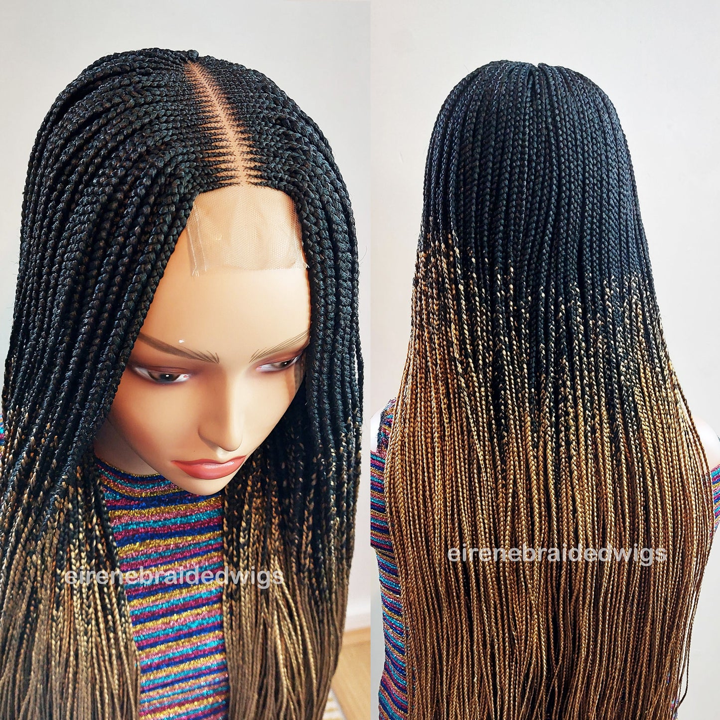 Braided Wigs for Black Women 30 inch Fulani Braided Wig – Ombre Lace Front Wig – product image 6