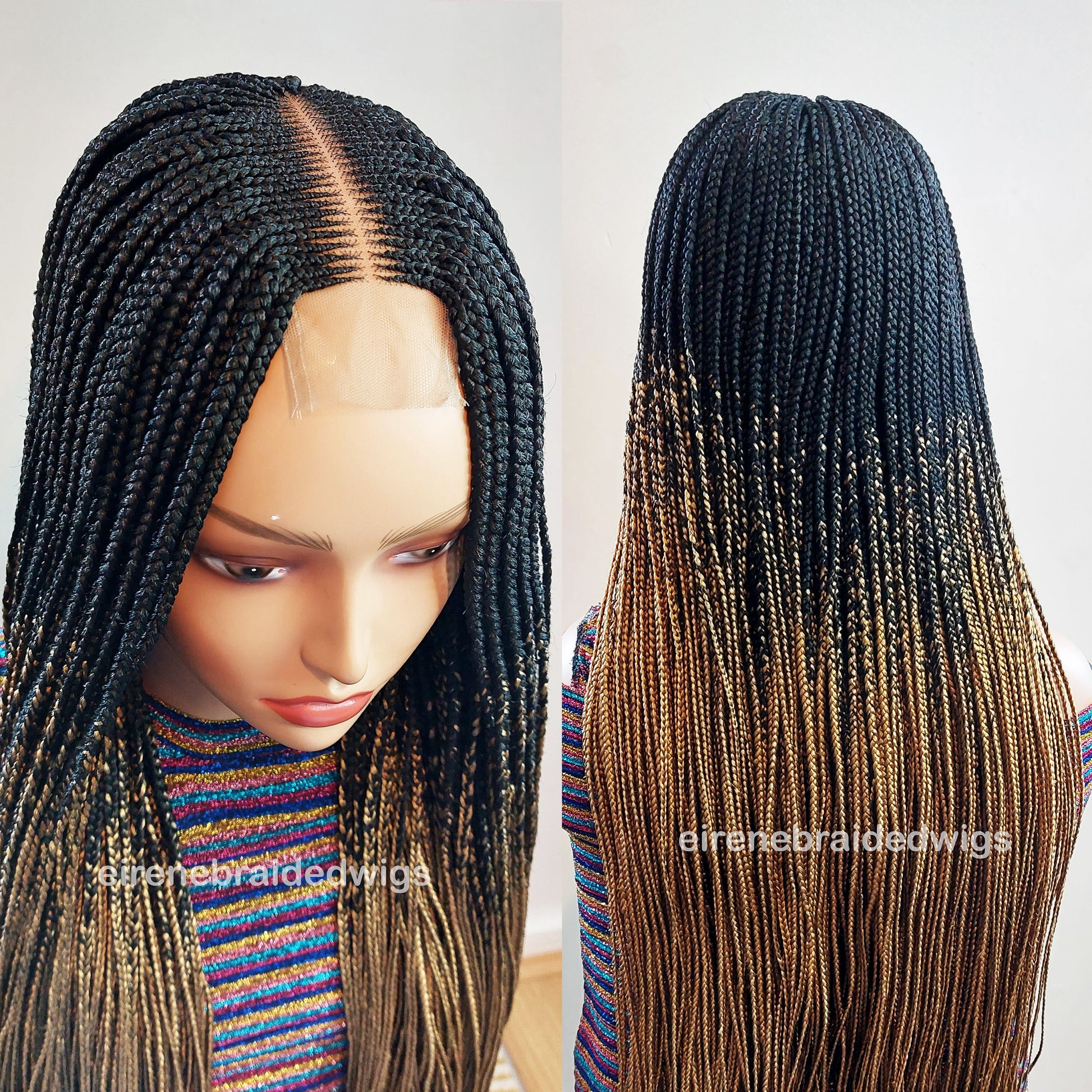Braided Wigs for Black Women 30 inch Fulani Braided Wig – Ombre Lace Front Wig – product image 6