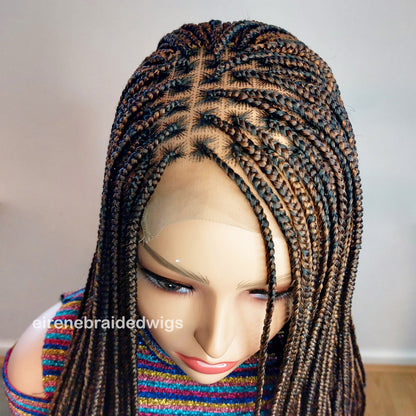 Braided Wigs for Black Women 30 inch Knotless Box Braid Wig – Full Lace Frontal – Glueless Afro Braid – product image 1